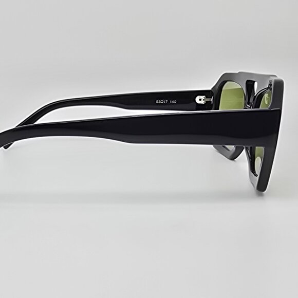 Vehla River VS414 Gloss Black Frame Khaki Lens Aviator Sunglasses 53-17-140 main image 4